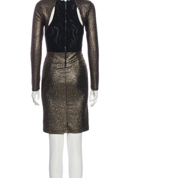 ALICE + OLIVIA gold metallic dress - Picture 3 of 8